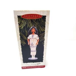 Vintage Hallmark Keepsake Christmas Ornament Barbie Native American 1996
